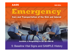 5: Baseline Vital Signs and SAMPLE History