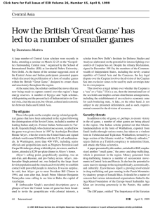 How the British 'Great Game' has led to a number of smaller games