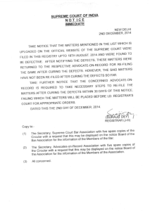 List of defective matters filed upto 18 Aug 2014 and not yet cured