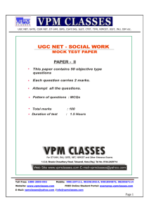 FREE Solved Mock Test Paper for Master Social
