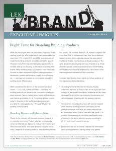 Right Time For Branding Building Products