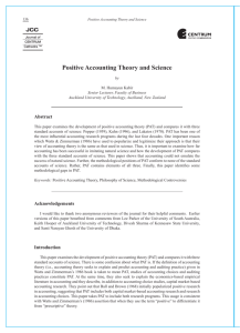 Positive Accounting Theory and Science