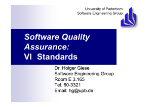 Software Quality Assurance: VI Standards