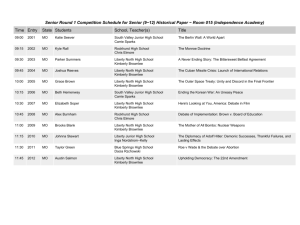 Senior Round 1 Competition Schedule for Senior (9−12)