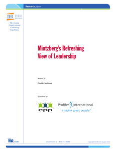 Mintzberg's Refreshing View of Leadership