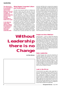 Without Leadership there is no Change