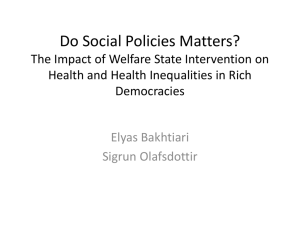 Do Social Policies Matters? The Impact of Welfare State Intervention