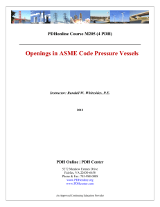 Openings in ASME Code Pressure Vessels