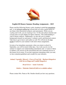 English III Honors Summer Reading Assignments – 2015
