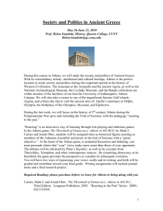 Society and Politics in Ancient Greece - Queens College