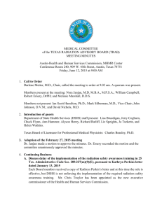 MEDICAL COMMITTEE of the TEXAS RADIATION ADVISORY