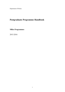 MRes Programmes Handbook 2015-2016