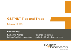 GST/HST Tips and Traps