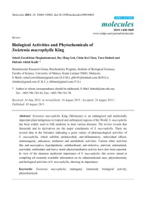 Biological Activities and Phytochemicals of Swietenia macrophylla