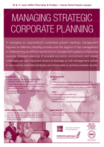 managing strategic corporate planning