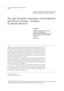 The early Kraepelin's dichotomy of schizophrenia and affective