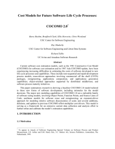 Cost Models for Future Software Life Cycle Processes: COCOMO 2