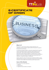 certificate of origin F - Ministry of Trade and Industry