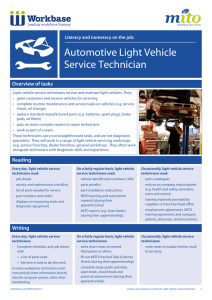Automotive Light Vehicle Service Technician