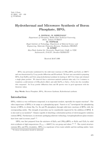 Hydrothermal and Microwave Synthesis of Boron Phosphate, BPO4
