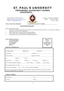 CPA application form - St. Paul's University