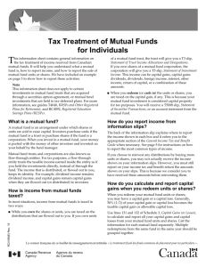 Tax Treatment of Mutual Funds for Individuals