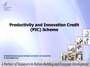 Productivity and Innovation Credit (PIC) Scheme