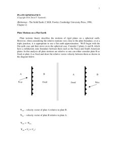 1 PLATE KINEMATICS (Reference - The Solid Earth, C.M.R. Fowler