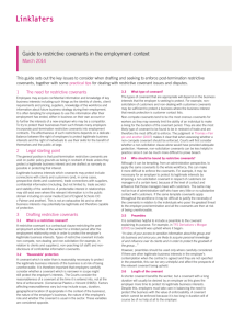 Guide to restrictive covenants in the employment context