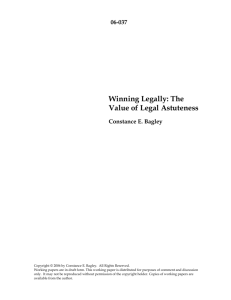 Winning Legally: The Value of Legal Astuteness