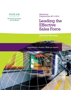 Leading the Effective Sales Force - Executive Education