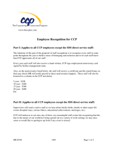 Employee Recognition for CCP - The Cooperating Community