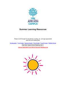 Summer Learning Resources - Adelson Educational Campus