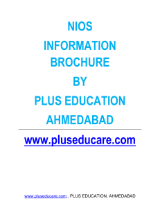 NIOS INFORMATION BROCHURE BY PLUS EDUCATION