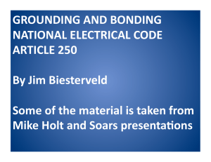 GROUNDING AND BONDING NATIONAL ELECTRICAL CODE