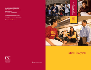Minor Programs - USC Marshall Current Students