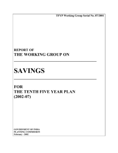 savings - of Planning Commission
