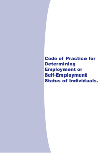 Code of Practice for Determining Employment or Self