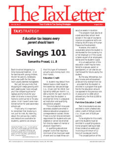 The TaxLetter: Savings 101