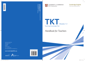 TKT Modules 1-3 - Cambridge English