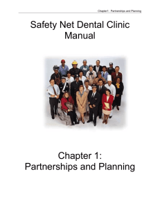 Safety Net Dental Clinic Manual Chapter 1: Partnerships and Planning