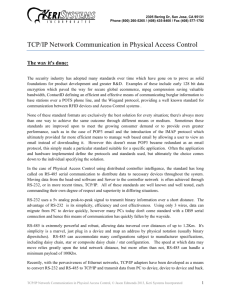 TCP/IP Network Communication in Physical Access