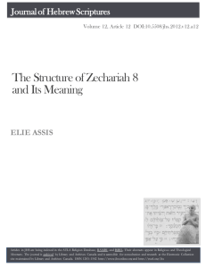 The Structure of Zechariah 8 and Its Meaning