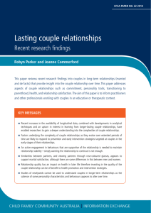 Lasting couple relationships: Recent research findings