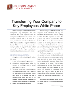 Transferring Your Company to Key Employees White Paper