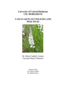 UCO HERBARIUM POLICIES AND PRACTICES