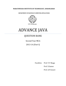 Advance JAVA-Question bank - MIT