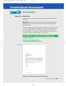 Content-Based Assessments Mastering Word