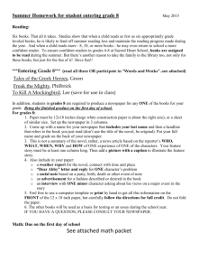 See attached math packet - Sacred Heart Parish School