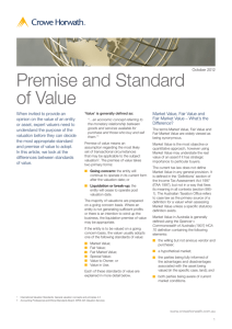 Premise and Standard of Value